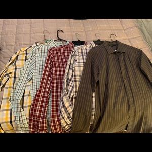 Mens Dress Shirt Lot - 5 Items Size Medium - Chaps, Marc Anthony, Haggar